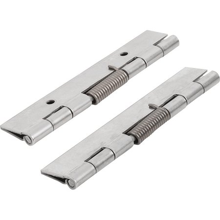 KIPP Spring Hinge Spring Closed A=40, B=120, Form:A Without Hole, Aluminum Bright K1175.24012010